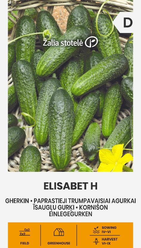 Kurgiseemned Elisabet H lühikese kurgi seemnepakend