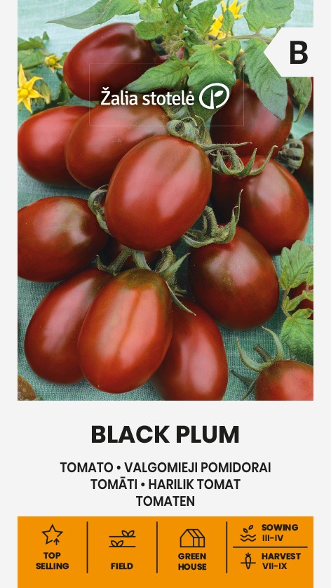 Tomatiseemned Black Plum seemnepakend