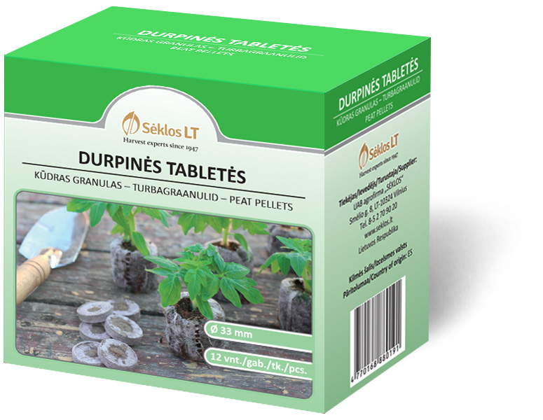 turbatabletid 33mm, 12tk seemnete idandamiseks